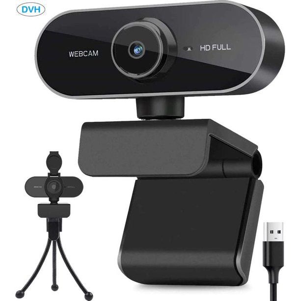 DVH Webcam voor Pc met Microfoon – Full HD 1080P – USB Aansluiting - Met Webcam Cover - Windows en Macbook